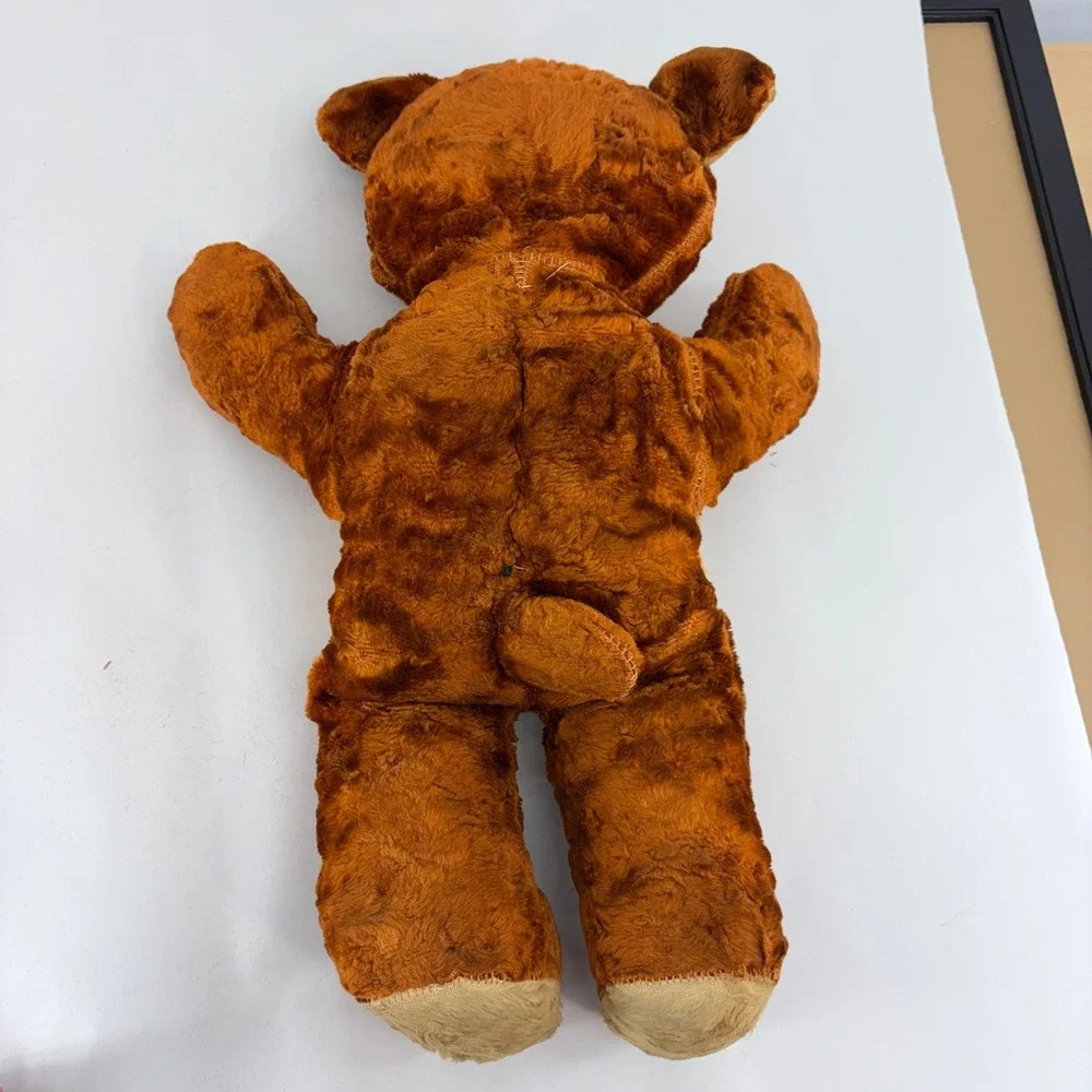 Vintage 60s Brown Tan Plush Teddy Bear Stuffed Animal Shabby Chic Well Loved